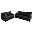 Dīvānu komplekts Greta 3+2, , must Inari 100, jalad - pähkel cena un informācija | Dīvānu komplekti | 220.lv