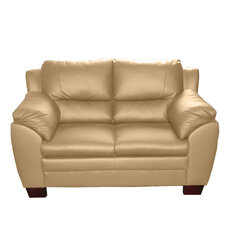 Dīvāns Emma, 2 vietīgs, pārklāts ar ādu, Diivan Emma, 2-kohaline, kaetud nahaga, beez 5130, jalad - mahagon цена и информация | Диваны | 220.lv