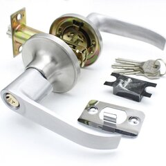 Bloķējams durvju rokturis ar lodveida slēdzeni, sudraba krāsā cena un informācija | Durvju rokturi | 220.lv