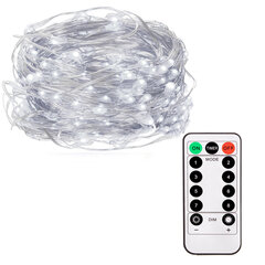 Virtene 100 LED MicroLED ar pulti "Smart", auksti balta cena un informācija | Ziemassvētku lampiņas, LED virtenes | 220.lv