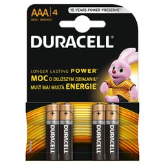Duracell AAA LR03, 4 gab. cena un informācija | Baterijas | 220.lv