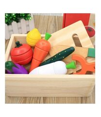 Деревянные овощи 6 шт и инструменты в коробке цена и информация | Игрушки для девочек | 220.lv