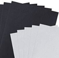 Dekoratīvs filcs komplekts 2 mm, 20x20 cm, 10 gab., baltas un melnas krāsas cena un informācija | Filcēšanas piederumi | 220.lv
