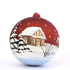 Ziemassvētku eglītes rotājums, 11 cm diametrs, ar rokām veidots Ziemassvētku rotājums / 1 gab., Sarkans, 011-54Red cena un informācija | Eglīšu rotājumi | 220.lv
