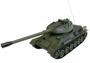 Tanks T-34 ar tālvadības pulti, 1:28 цена и информация | Конструктор автомобилей игрушки для мальчиков | 220.lv