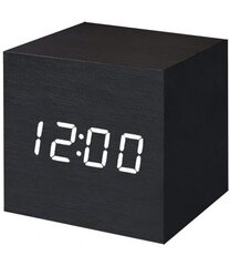 Koka LED pulkstenis-kubs, melns cena un informācija | Sienas pulksteņi | 220.lv