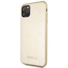 Aizmugurējais vāciņš Guess    Apple    iPhone 11 Pro Max Iridescent PU Hard Case    Gold cena un informācija | Telefonu vāciņi, maciņi | 220.lv