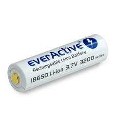 everActive USB uzlādējams akumulators ar PCM 18650 3200mAh cena un informācija | Baterijas | 220.lv
