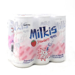 Gāzēts dzēriens Milkis Strawberry-Cream. , (6x250 ml.) cena un informācija | Atsvaidzinoši dzērieni | 220.lv