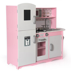 Деревянная игрушечная мини-кухня, розовая цена и информация | Игрушки для девочек | 220.lv