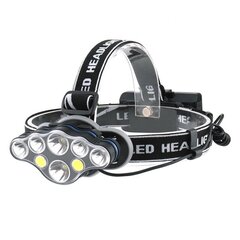 LED galvas lukturis OEM YHX-1262, T6 LED, 90° 8 spuldzes cena un informācija | Lukturi un prožektori | 220.lv