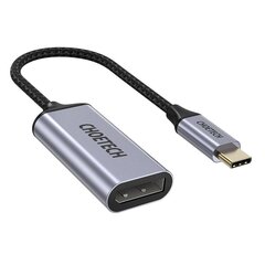 Vienvirziena adapteris Choetech USB Type C uz DisplayPort 4K 60Hz 20cm (HUB-H11), pelēks cena un informācija | Adapteri un USB centrmezgli | 220.lv