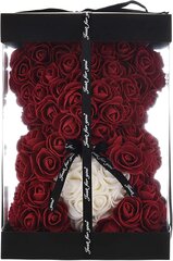 Rožu lācis 25cm (rose bear) cena un informācija | Mākslīgie ziedi | 220.lv