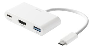 Adapteris Deltaco USBC-HDMI23, USB-C/HDMI/USB-A cena un informācija | Adapteri un USB centrmezgli | 220.lv