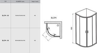 Dušas kabīne Ravak Blix BLCP4 цена и информация | Душевые кабины | 220.lv