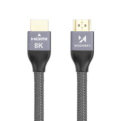 Wozinsky cable HDMI 2.1 8K 60 Hz 48 Gbps / 4K 120 Hz / 2K 144 Hz 5m silver (WHDMI-50) cena un informācija | Kabeļi un vadi | 220.lv