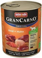 Konservi suņiem GranCarno adult ar liellopu un vistas gaļu 0.8 kg cena un informācija | Konservi suņiem | 220.lv