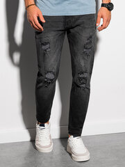 Vīriešu džinsa bikses Ombre P1025 melni cena un informācija | Vīriešu džinsi | 220.lv