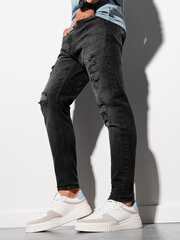 Vīriešu džinsa bikses Ombre P1025 melni cena un informācija | Vīriešu džinsi | 220.lv