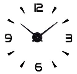 Liels melns sienas pulkstenis (80-120 cm) 4 cipari cena un informācija | Sienas pulksteņi | 220.lv