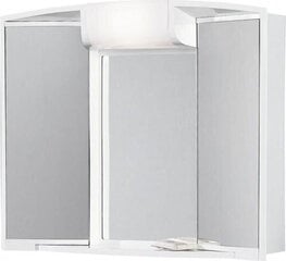 Vannasistabas skapis ar spoguli 59x50x15 cm 40W ANGY, balts cena un informācija | Vannas istabas spoguļi | 220.lv