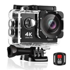 Riff SPK-1 Ultra HD 4K 16Mpix Wi-Fi Sporta Kamera ar 2'' LCD Pulti & 8x Fiksācijas komplektu Melna cena un informācija | Sporta kameras | 220.lv
