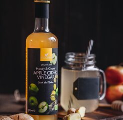 Organiskais ābolu etiķis ar medu un ingveru Foodin, 500 ml cena un informācija | Eļļa, etiķis | 220.lv
