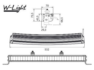 Tālās gaismas W-Light Wave 500 105W 12-48V 105W Ref.45 8400lm cena un informācija | Automašīnu spoguļi, restes, lukturi | 220.lv
