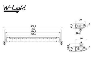 Tālo gaismu W-light Impulse I 60W 10-32V 5040lm Ref.30 R112 R10 cena un informācija | Automašīnu spoguļi, restes, lukturi | 220.lv
