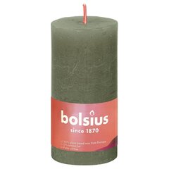 Bolsius cilindriskas sveces Shine, 8 gab., 150x50 mm, olīvu zaļas cena un informācija | Sveces un svečturi | 220.lv
