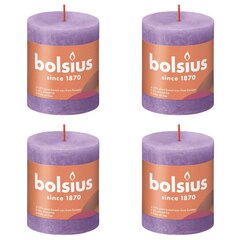 Bolsius cilindriskas sveces Shine, 6 gab., 80x68 mm, spilgti violetas cena un informācija | Sveces un svečturi | 220.lv