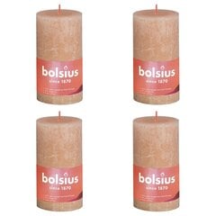 Bolsius cilindriskas sveces Shine, 6 gab., 130x68 mm, dūmakaini rozā cena un informācija | Sveces un svečturi | 220.lv