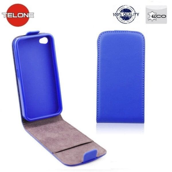Telone Flexi Slim Flip Apple iPhone 6 4.7inch vertikāli atverams silikona ietvarā Zils cena un informācija | Maciņi, somiņas | 220.lv