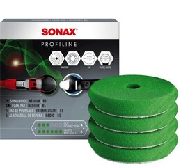 SONAX Polishing Sponge green (medium), Vidēji cieta Zaļā pulēšanas ripa, 85mm, 4gb cena un informācija | Tīrīšanai, salvetes | 220.lv