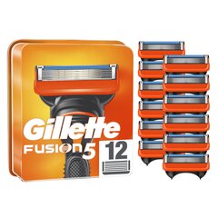 Gillette Fusion5 Skuvekļa Asmeņi Vīriešiem, 12 Rezerves Asmeņi cena un informācija | Skūšanās piederumi, kosmētika | 220.lv