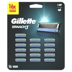 Gillette Mach3 skuvekļa papildu galviņas, 16 gab. cena un informācija | Skūšanās piederumi, kosmētika | 220.lv