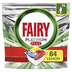 Fairy Platinum Plus All In One Tabletes Trauku Mašīnai Lemon, 84 Tabletes cena un informācija | Trauku mazgāšanas līdzekļi | 220.lv