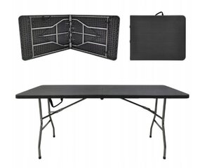 Saliekamais galds Party, 180x70 cm, melns cena un informācija | Dārza galdi | 220.lv