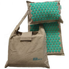 Коврик для акупрессуры и массажа с подушкой EB FIT, зеленый цена и информация | Аксессуары для массажа | 220.lv
