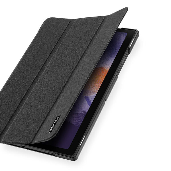 DUX DUCIS Domo salokāms vāciņš planšetdatoram ar Smart Sleep funkcijas statīvu Samsung Galaxy Tab A8 10.5" 2021, melns