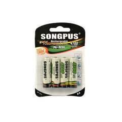 Baterijas Songpus, AA x 4 4700mAh cena un informācija | Baterijas | 220.lv