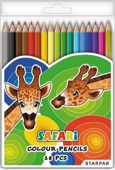 Krāsainie zīmuļi SAFARI, 19 krāsas cena un informācija | Kancelejas preces | 220.lv