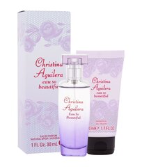 Komplekts Christina Aguilera Eau So Beautiful: EDP sievietēm 30 ml + dušas želeja 50 ml cena un informācija | Sieviešu smaržas | 220.lv