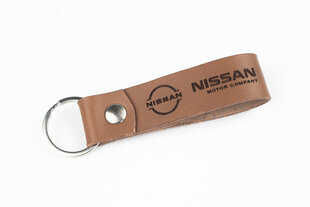 Ādas piekariņš Nissan, gaiši brūns cena un informācija | Atslēgu piekariņi | 220.lv