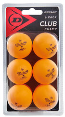 Galda tenisa bumbiņas Dunlop CLUB CHAMP 1žv. 6gab Orange cena un informācija | Galda tenisa bumbiņas | 220.lv