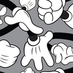 425337 Kids at Home Wallpaper "Mickey Handshake" White and Grey cena un informācija | Tapetes | 220.lv
