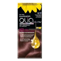 Ilgnoturīga matu krāsa uz eļļas bāzes bez amonjaka Garnier Olia, 6.12 Light Brown cena un informācija | Matu krāsas | 220.lv