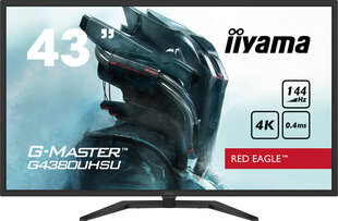Iiyama Red Eagle Gaming Monitor G-Master G4380UHSU-B1 42.5 " cena un informācija | Monitori | 220.lv