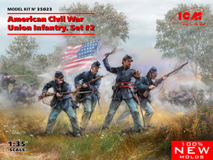 Līmējams modelis ICM 35023 American Civil War Union Infantry. Set #2 1/35 cena un informācija | Līmējamie modeļ | 220.lv