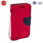 Telone Fancy Diary Book Case ar stendu LG F60 D390 sāniski atverams sarkans/zils